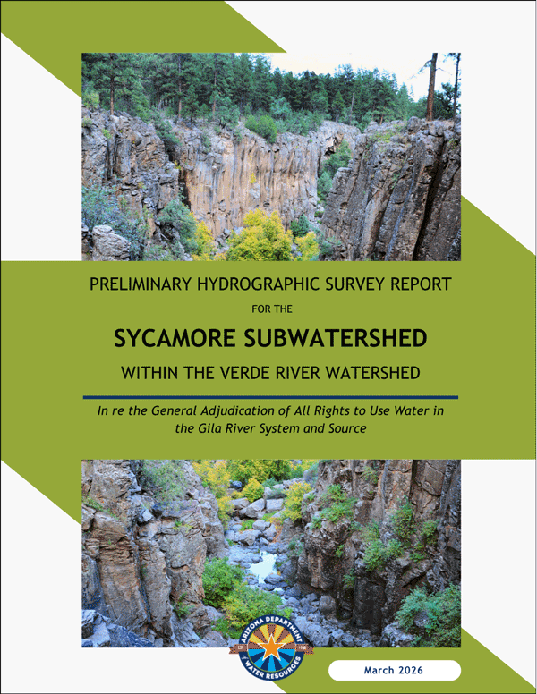 Cover for the Preliminary Hydrographic Survey Report for the Sycamore Subwatershed