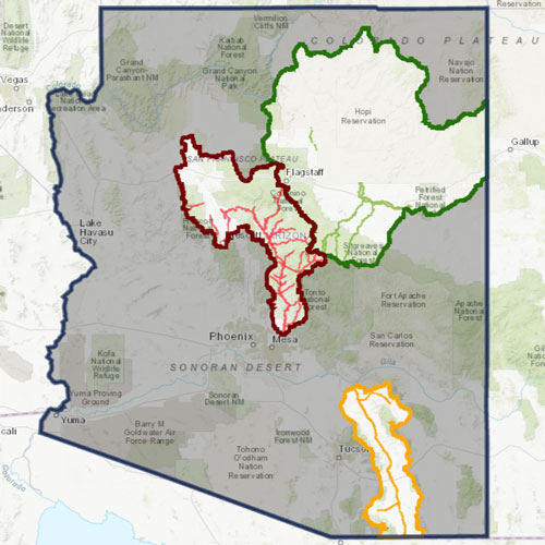 Subflow Zone Delineated for Verde & San Pedro Watersheds